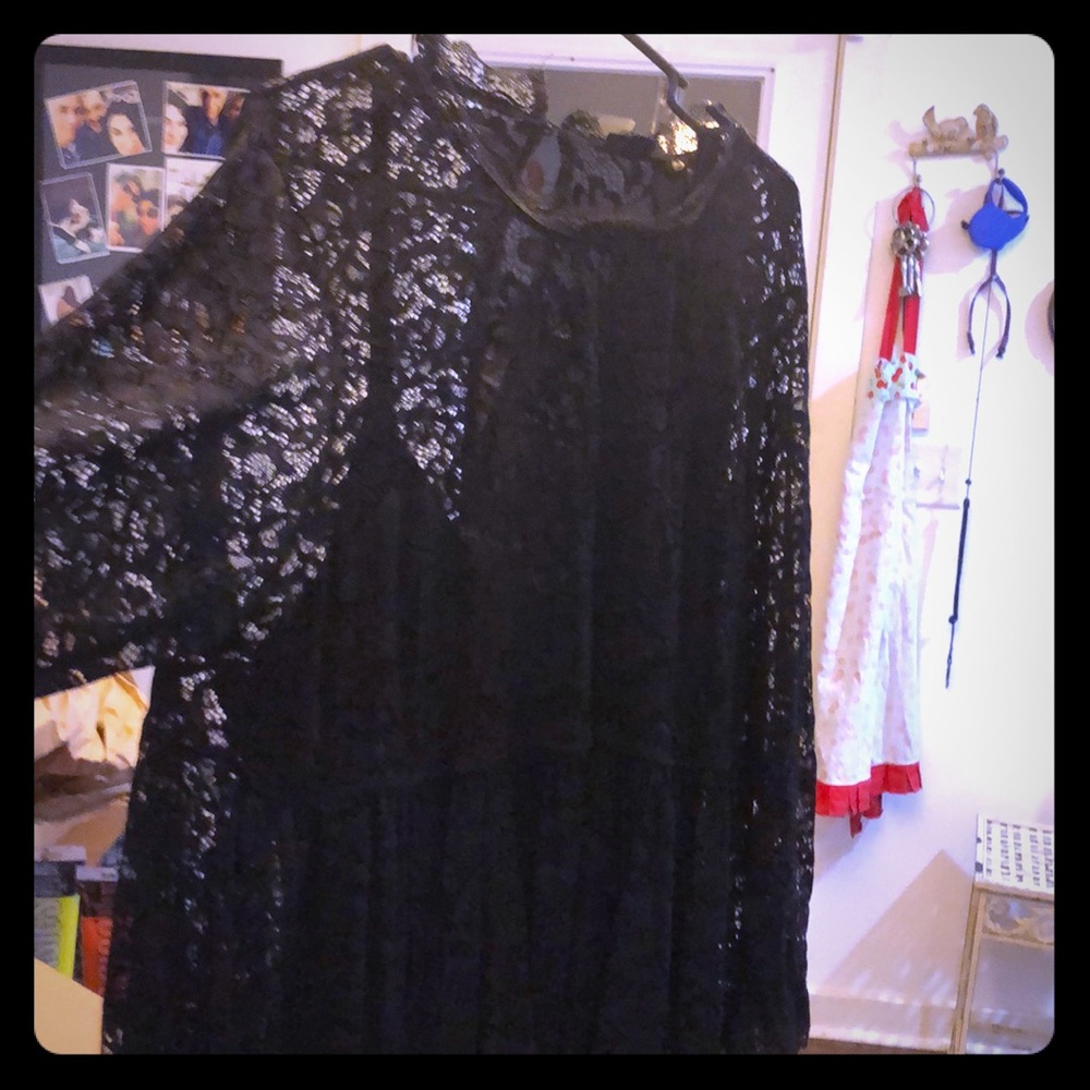 Gorgeous plus size black lace dress